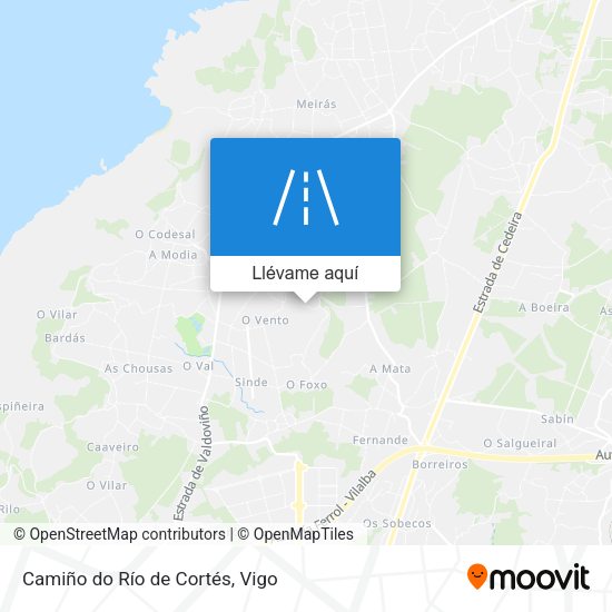 Mapa Camiño do Río de Cortés