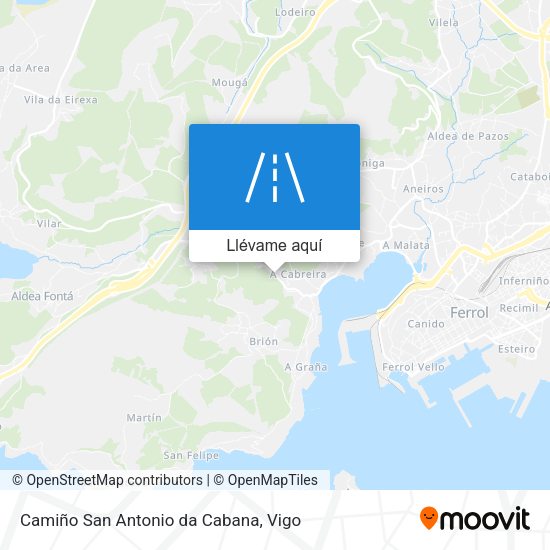 Mapa Camiño San Antonio da Cabana