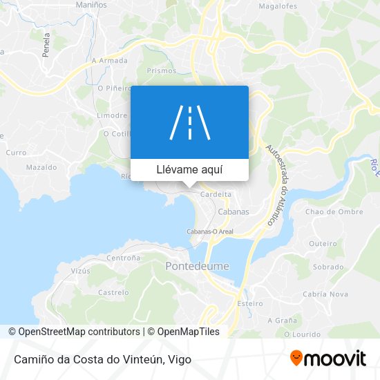 Mapa Camiño da Costa do Vinteún