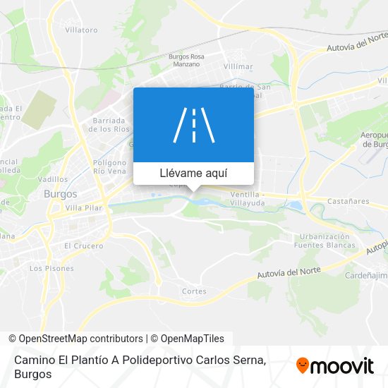 Mapa Camino El Plantío A Polideportivo Carlos Serna