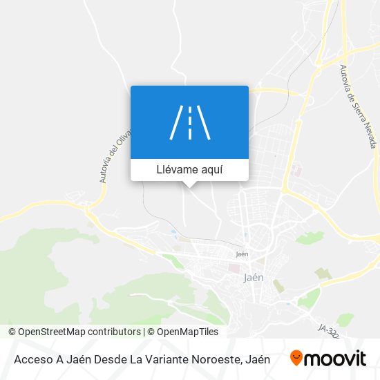 Mapa Acceso A Jaén Desde La Variante Noroeste