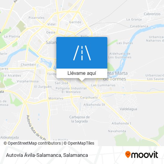 Mapa Autovía Ávila-Salamanca