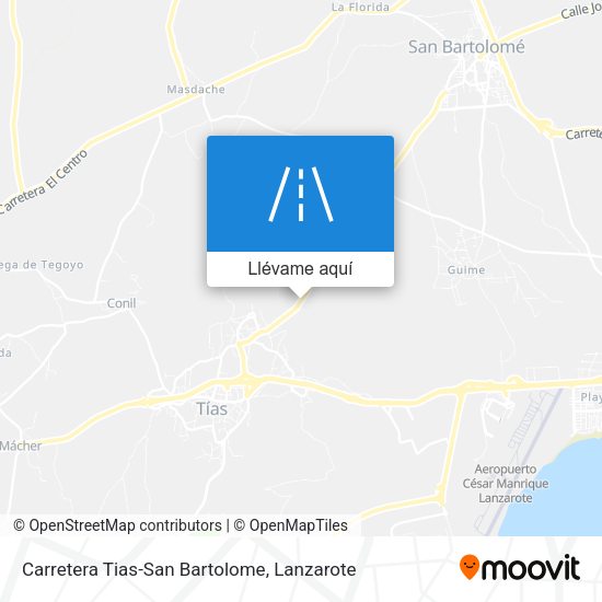 Mapa Carretera Tias-San Bartolome