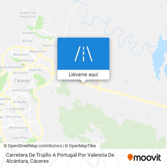 Mapa Carretera De Trujillo A Portugal Por Valencia De Alcántara