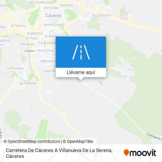 Mapa Carretera De Cáceres A Villanueva De La Serena