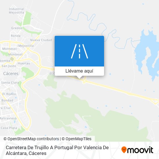Mapa Carretera De Trujillo A Portugal Por Valencia De Alcántara