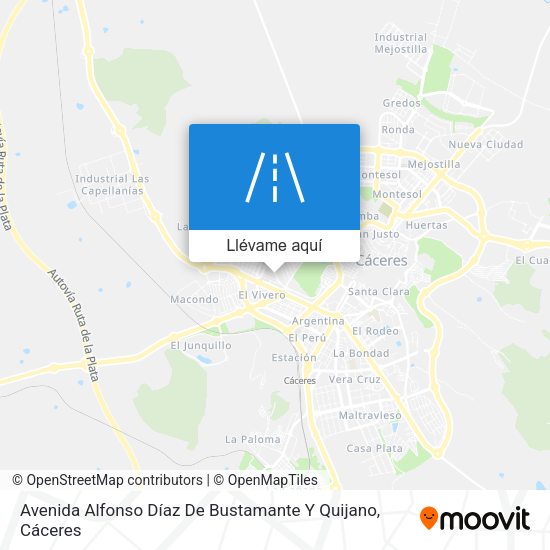 Mapa Avenida Alfonso Díaz De Bustamante Y Quijano