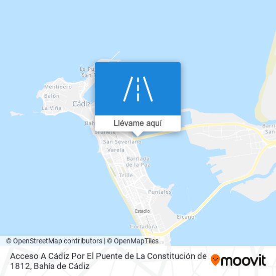 Mapa Acceso A Cádiz Por El Puente de La Constitución de 1812
