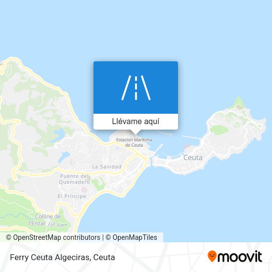 Mapa Ferry Ceuta Algeciras