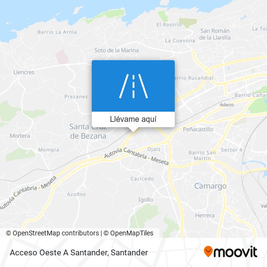 Mapa Acceso Oeste A Santander