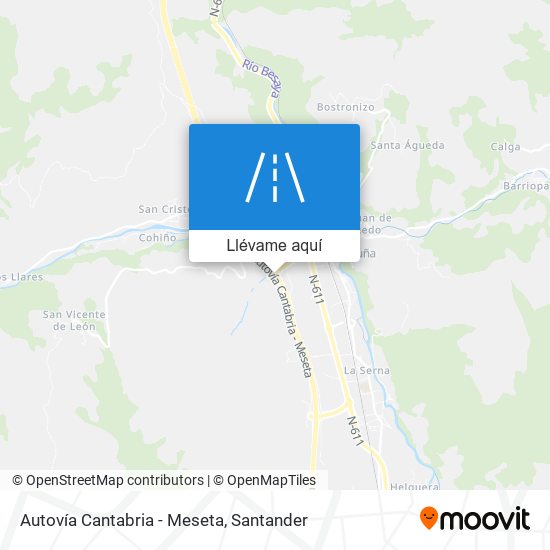 Mapa Autovía Cantabria - Meseta