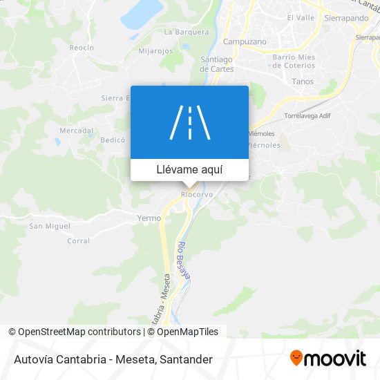 Mapa Autovía Cantabria - Meseta