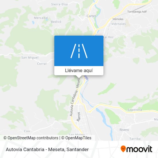Mapa Autovía Cantabria - Meseta