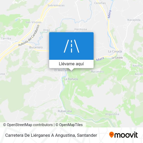 Mapa Carretera De Liérganes A Angustina