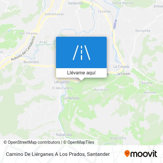 Mapa Camino De Liérganes A Los Prados