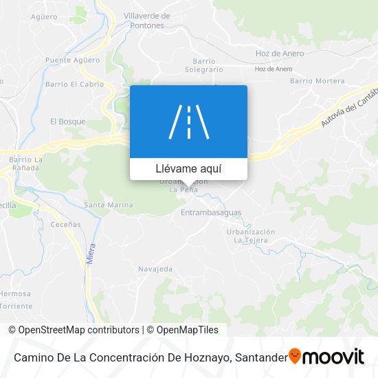 Mapa Camino De La Concentración De Hoznayo