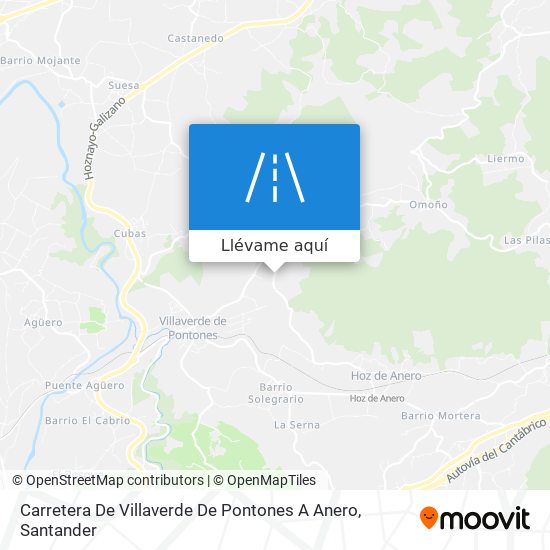 Mapa Carretera De Villaverde De Pontones A Anero