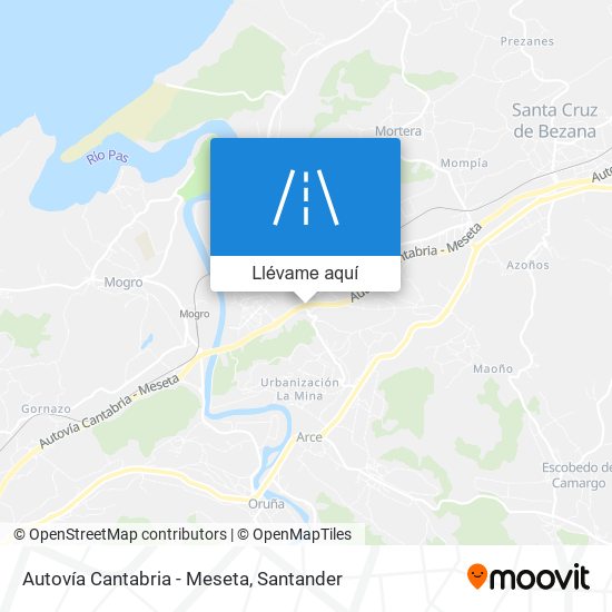 Mapa Autovía Cantabria - Meseta