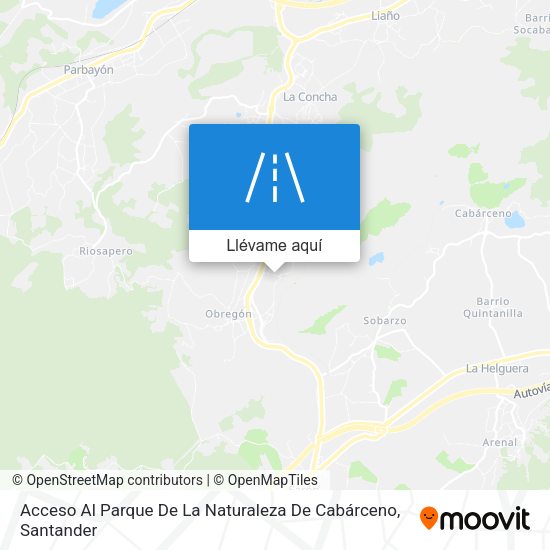 Mapa Acceso Al Parque De La Naturaleza De Cabárceno