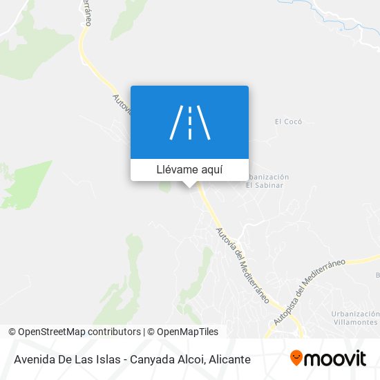 Mapa Avenida De Las Islas - Canyada Alcoi