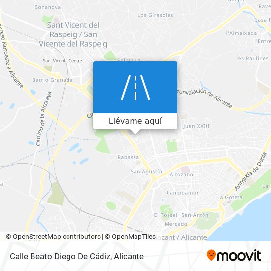 Mapa Calle Beato Diego De Cádiz