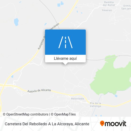 Mapa Carretera Del Rebolledo A La Alcoraya
