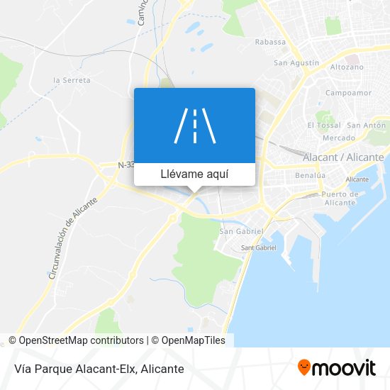 Mapa Vía Parque Alacant-Elx