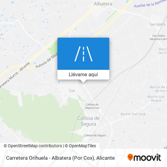 Mapa Carretera Orihuela - Albatera (Por Cox)