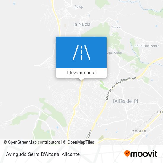 Mapa Avinguda Serra D'Aitana