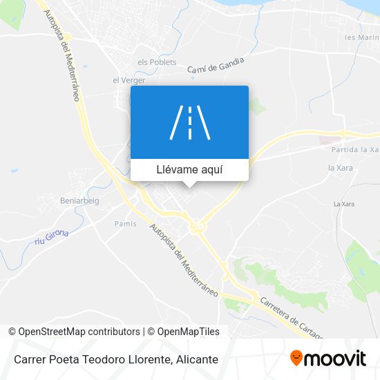 Mapa Carrer Poeta Teodoro Llorente