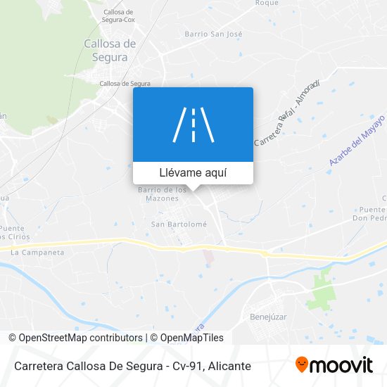 Mapa Carretera Callosa De Segura - Cv-91