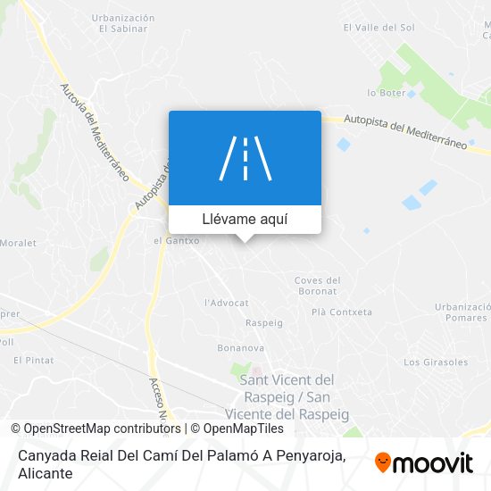 Mapa Canyada Reial Del Camí Del Palamó A Penyaroja