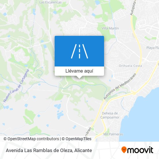 Mapa Avenida Las Ramblas de Oleza