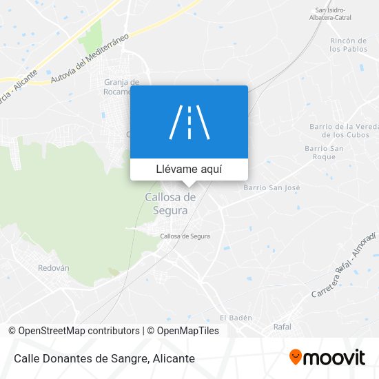 Mapa Calle Donantes de Sangre