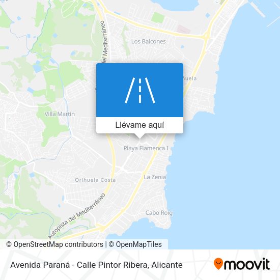 Mapa Avenida Paraná - Calle Pintor Ribera
