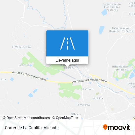 Mapa Carrer de La Criolita