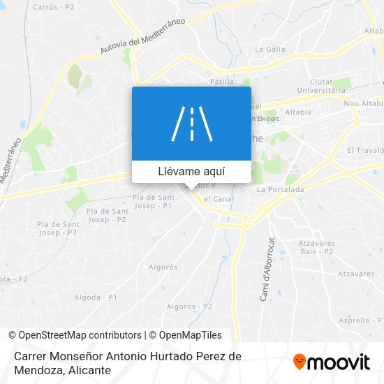 Mapa Carrer Monseñor Antonio Hurtado Perez de Mendoza