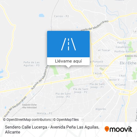 Mapa Sendero Calle Lucerga - Avenida Peña Las Aguilas