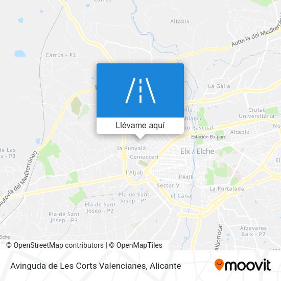 Mapa Avinguda de Les Corts Valencianes