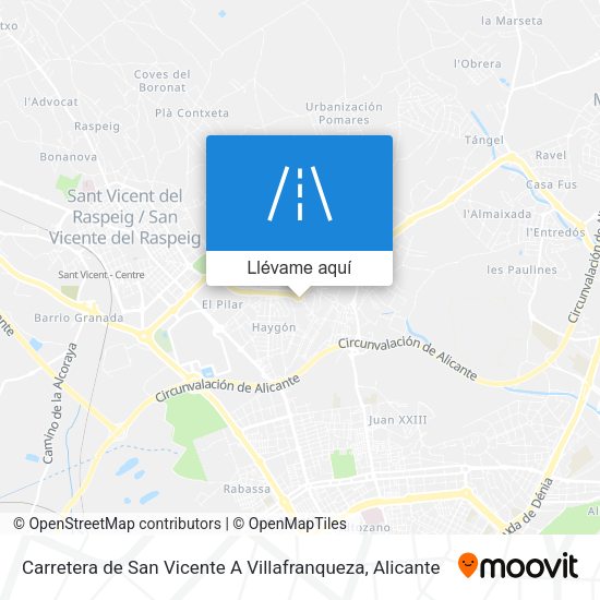 Mapa Carretera de San Vicente A Villafranqueza