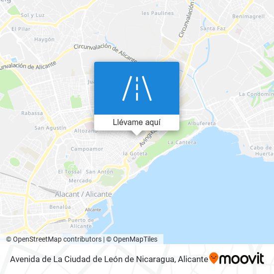 Mapa Avenida de La Ciudad de León de Nicaragua