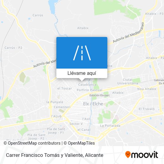 Mapa Carrer Francisco Tomás y Valiente