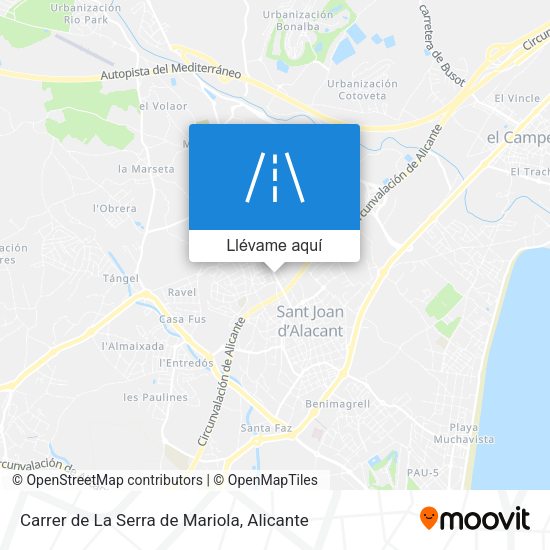 Mapa Carrer de La Serra de Mariola