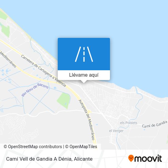 Mapa Camí Vell de Gandia A Dénia