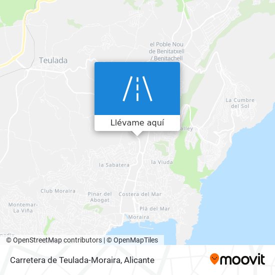 Mapa Carretera de Teulada-Moraira