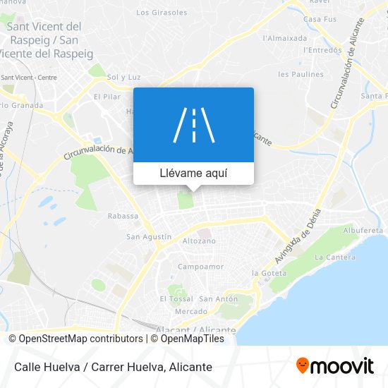 Mapa Calle Huelva / Carrer Huelva