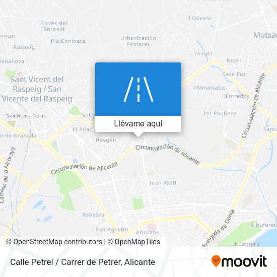Mapa Calle Petrel / Carrer de Petrer