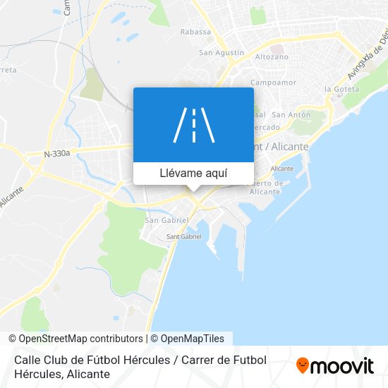 Mapa Calle Club de Fútbol Hércules / Carrer de Futbol Hércules