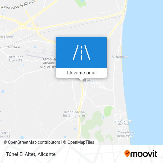 Mapa Túnel El Altet