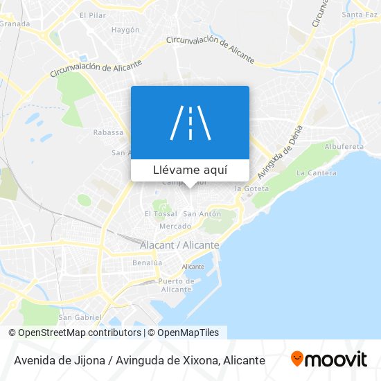 Mapa Avenida de Jijona / Avinguda de Xixona